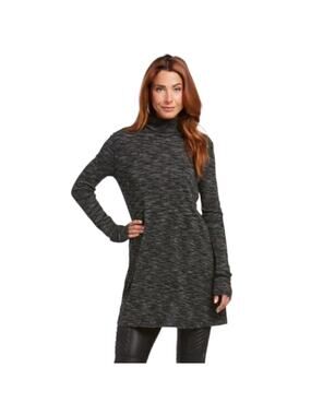 Free People We The Free Gray Split Back Stonecold Ribbed Turtleneck Tunic Top XS